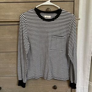 MADEWELL // Black and White Striped Top